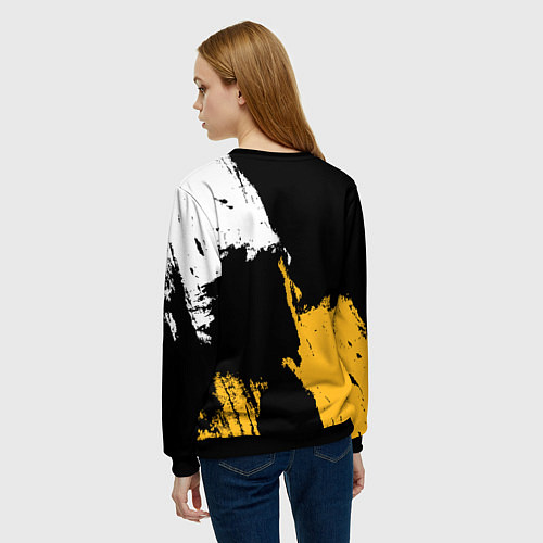 Женский свитшот Питтсбург Пингвинз - брызги / 3D-Черный – фото 4