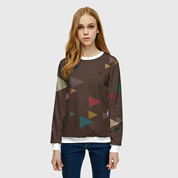 Свитшот женский Осень палитра глубокий лес, цвет: 3D-белый — фото 2