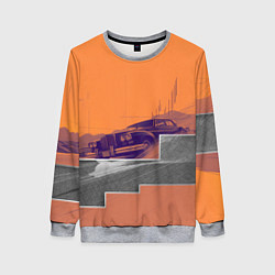 Женский свитшот Элитное авто в пустыни