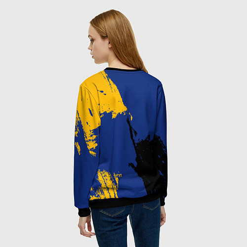 Женский свитшот Сент Луис Блюз - брызги красок / 3D-Черный – фото 4