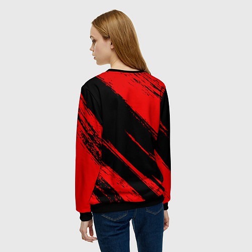 Женский свитшот Торонто Рэпторс - красные потертости / 3D-Черный – фото 4