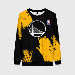 Свитшот женский Голден Стэйт Уорриорз - брызги желтой краски, цвет: 3D-черный
