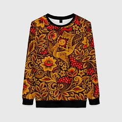 Женский свитшот Летучий корабль в стиле хохломской росписи