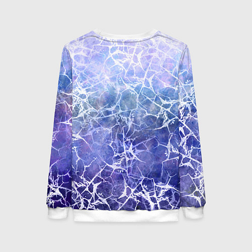 Женский свитшот Абстракция - white web on blue background / 3D-Белый – фото 2
