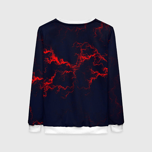 Женский свитшот Lightning red glow / 3D-Белый – фото 2