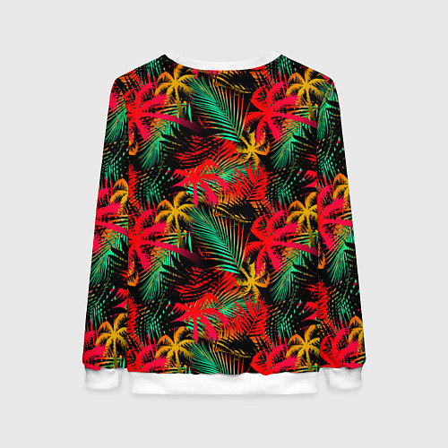 Женский свитшот Palm yellow red / 3D-Белый – фото 2