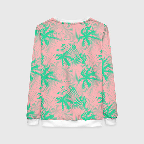Женский свитшот Palm turquoise pink / 3D-Белый – фото 2