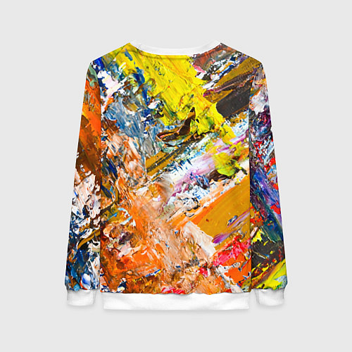 Женский свитшот Живая Абстракция: Поток Цветов и Форм в Постоянном / 3D-Белый – фото 2