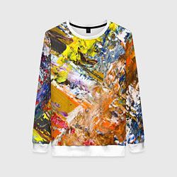 Женский свитшот Живая Абстракция: Поток Цветов и Форм в Постоянном