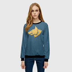 Свитшот женский Космические Волки, цвет: 3D-черный — фото 2