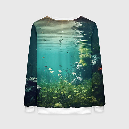 Женский свитшот Леди Гага под водой в аквариуме / 3D-Белый – фото 2