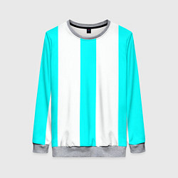 Женский свитшот Color light blue white lines