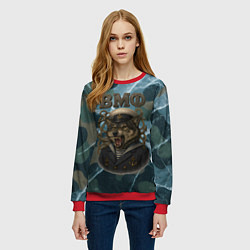 Свитшот женский ВМФ злой волк, цвет: 3D-красный — фото 2