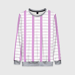 Свитшот женский Color white cage pink line, цвет: 3D-меланж