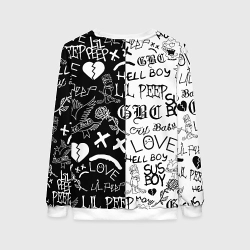 Женский свитшот Doom x liil peep pattern black / 3D-Белый – фото 2