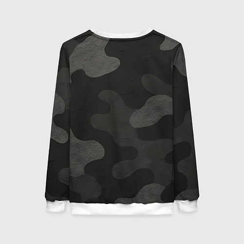 Женский свитшот Черно-серый камуфляж / 3D-Белый – фото 2
