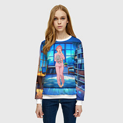 Свитшот женский Сиратори Айра хочет спать, цвет: 3D-белый — фото 2