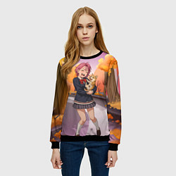 Свитшот женский Сиратори Айра Дандадан с щенком, цвет: 3D-черный — фото 2