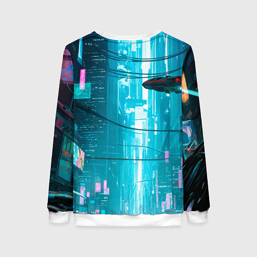 Женский свитшот Рик-киберпанк / 3D-Белый – фото 2