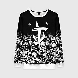 Свитшот женский Doom черепа, цвет: 3D-белый