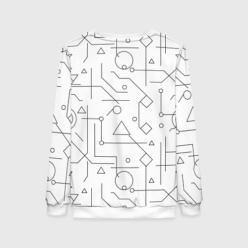 Женский свитшот Техно-Геометрия на белое / 3D-Белый – фото 2