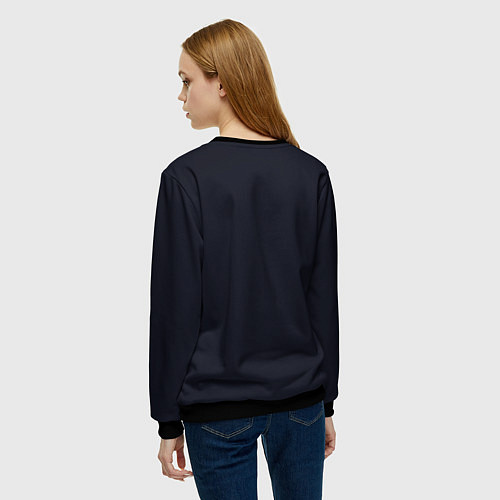 Женский свитшот Три элемента кубизм в цвете глубокий индиго / 3D-Черный – фото 4