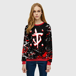 Свитшот женский Doom краски штрихи, цвет: 3D-красный — фото 2