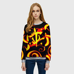 Свитшот женский Doom dragon steel fire, цвет: 3D-меланж — фото 2