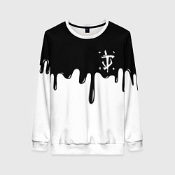 Свитшот женский Doom logo жидкие краски, цвет: 3D-белый