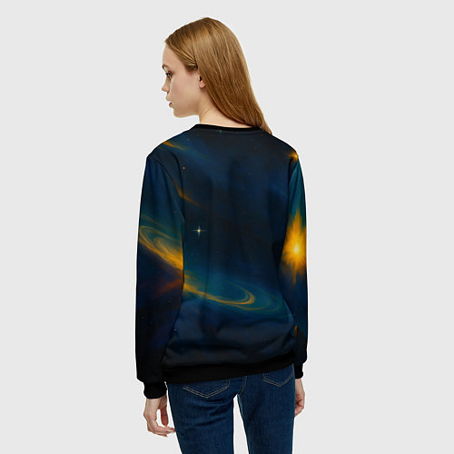 Женский свитшот Пространство Вселенной / 3D-Черный – фото 4