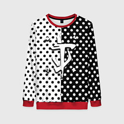 Женский свитшот Doom точки черно белые