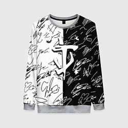 Свитшот женский Doom автографы, цвет: 3D-меланж