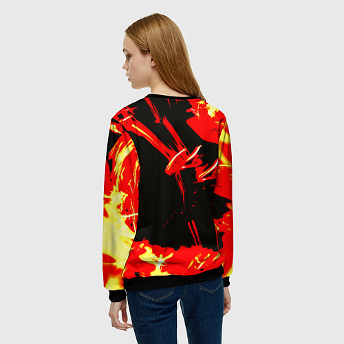 Женский свитшот Doom огненный / 3D-Черный – фото 4