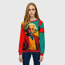 Свитшот женский Эйнштейн поп-арт, цвет: 3D-красный — фото 2
