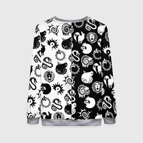 Женский свитшот Doom anime black pattern / 3D-Меланж – фото 2