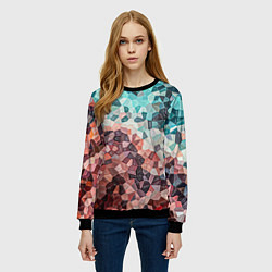 Свитшот женский Мозаика воспоминаний - текстура, цвет: 3D-черный — фото 2