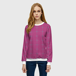 Свитшот женский Color pink stripes, цвет: 3D-белый — фото 2