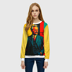 Свитшот женский Лев Троцкий поп-арт, цвет: 3D-белый — фото 2