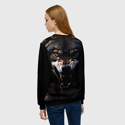 Женский свитшот Волчара / 3D-Черный – фото 4