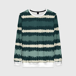 Женский свитшот Полосы зигзагообразные зеленые