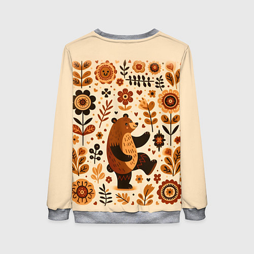 Женский свитшот Мишка пляшет / 3D-Меланж – фото 2