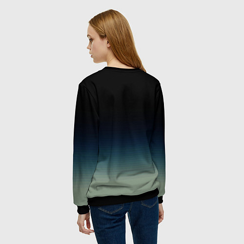 Женский свитшот Бурый в гневе - градиент / 3D-Черный – фото 4