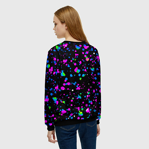 Женский свитшот Doom цветные краски / 3D-Черный – фото 4