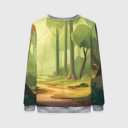 Женский свитшот Кавайная лисичка - аниме / 3D-Меланж – фото 2