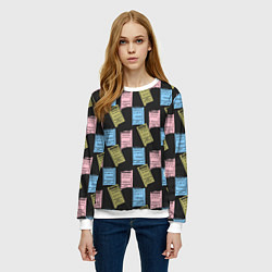 Свитшот женский Советские билеты транспорта, цвет: 3D-белый — фото 2