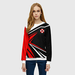 Свитшот женский Umbrella - red uniform, цвет: 3D-белый — фото 2