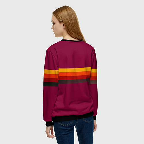 Женский свитшот Ретро автобус КАВЗ-685 поп-арт / 3D-Черный – фото 4