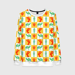 Свитшот женский Мотивы Египта, цвет: 3D-белый