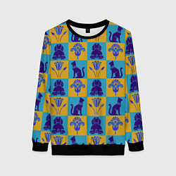 Свитшот женский Символы Египта, цвет: 3D-черный