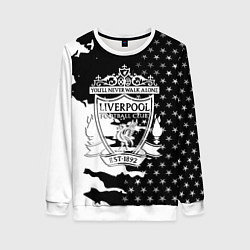 Свитшот женский Liverpool текстура спорт, цвет: 3D-белый